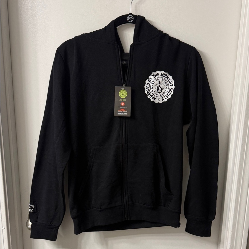 Kids Black Zip-Up Hoodie